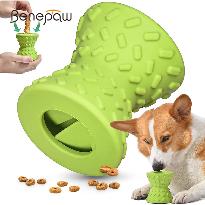 Benepaw Food Dispensing Dog Toys For For Aggressive Chewers Nontxic Natural Rubber Treat Leaking Pet Toys Puppy Bone Play Game