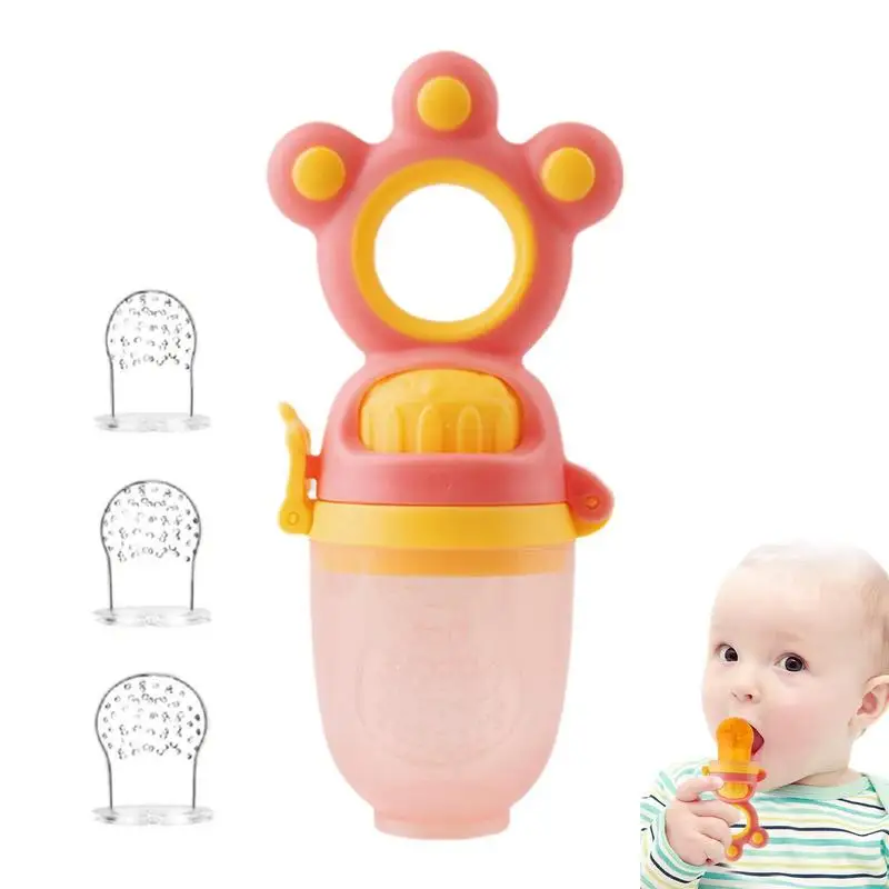 

Baby Pacifiers Feeder Contains 3 Pacifiers Cartoon Kids Fruit Food Feeder Nipples Feeding Safe Supplies Nipple Teat Bottle