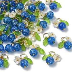 Blueberry Charms Set for Handmade Crafts and Jewelry Accessories (Blue)