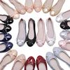 YAERNBig Size 42/43 Ladies Single Shoes Bowtie Flats Patent Leather Loafers Women Round Toe Roll-Up Shoes Woman Bridesmaid Flats 2