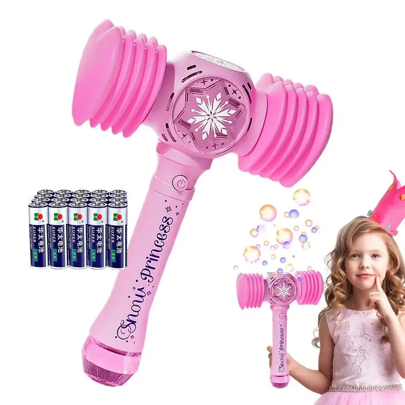 

Hammer Bubble Machine Automatic Hammer Shape Bubble Blower With 10 Holes Cartoon Bubble Maker Toys Reusable Outdoor Handheld