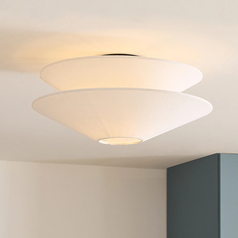 

Bedroom , Ceiling Lights, French Cream Wind Study , Fabric Wabi-sabi Bedroom Chandelier, Master Bedroom Lights
