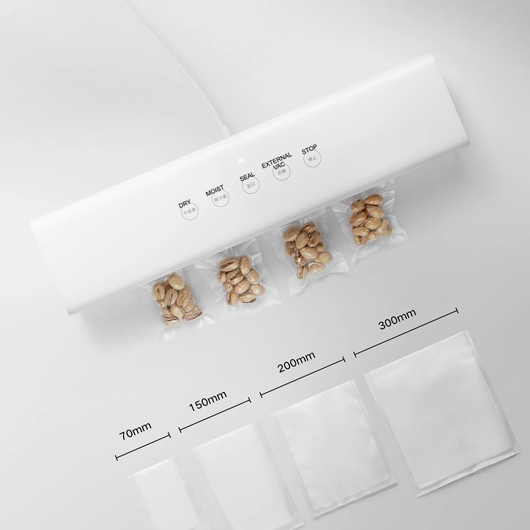 XIAOMI MIJIA Vacuum Sealers Machine 220V With Free 10pcs Vacuum Bags For Kitchen Household Food Vacuum Sealer Packaging Machine 4