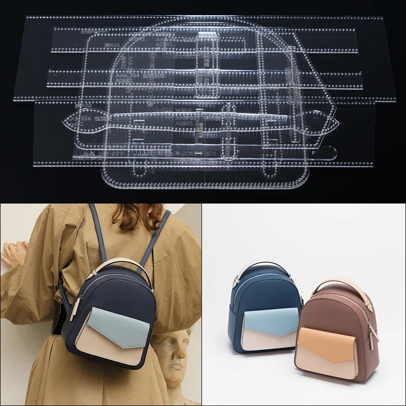 Set DIY Women's Backpack Casual Mini Bag Acrylic Pattern