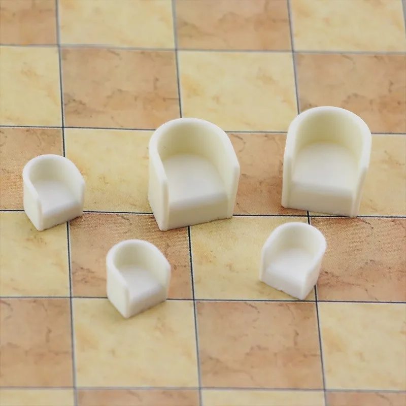 5 pz 1:50 1:75 Divano In Miniatura Sedie Modello ABS Giocattoli di Plastica Kit Interni per Fai Da Te Modellismo/Layout di Costruzione di Tavoli/Diorama - immagine 6