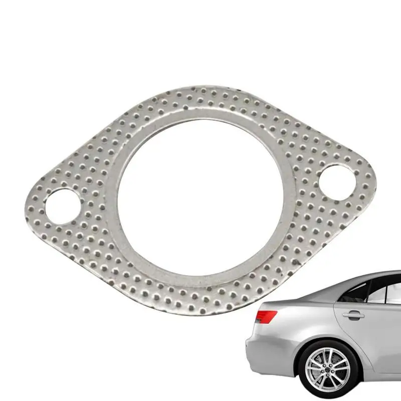 Exhaust Flange Gasket High-Temperature 2-Bolt Interface Gasket Stainless Steel Graphite Interface Automobile Parts