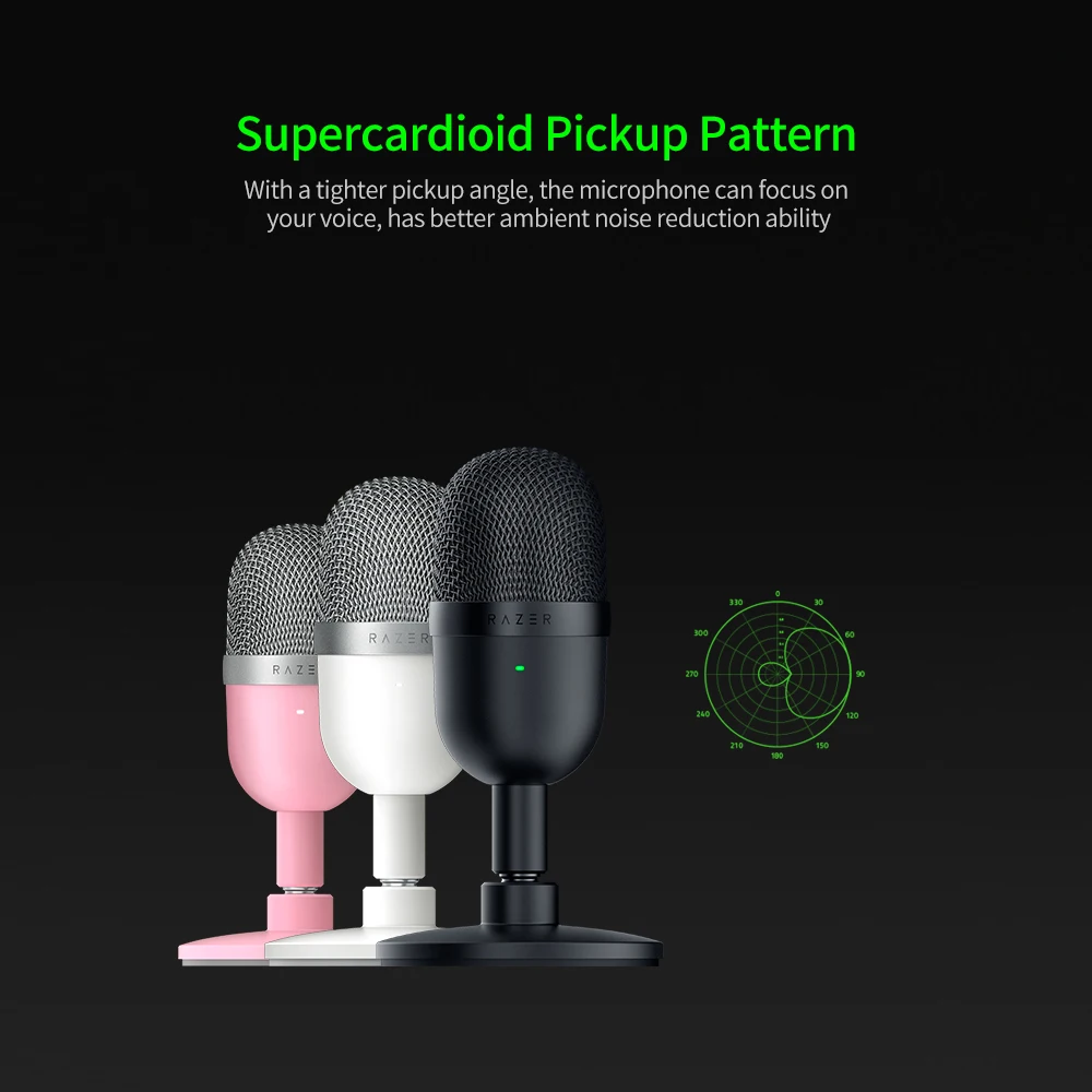 best microphone for streaming Black Pink Razer Seiren Mini Microphone USB Microphone Ultra-compact Condenser Streaming Microphone Mic bluetooth headphones with mic