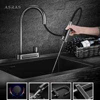 ASRAS 304 ก๊อกน้ําห้องครัวสแตนเลสมัลติฟังก์ชั่น 5-in-1 ร้อนและเย็น + น้ํากรองแฟชั่นก๊อกน้ําสีเทา 5