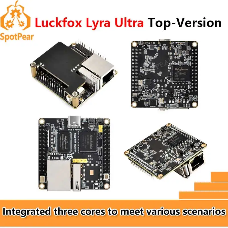 Luckfox Lyra Ultra RK3506B OnBoard EMMC-8GB Mic Option WiFi6 /PoE Audio Display Port development board,emmc module