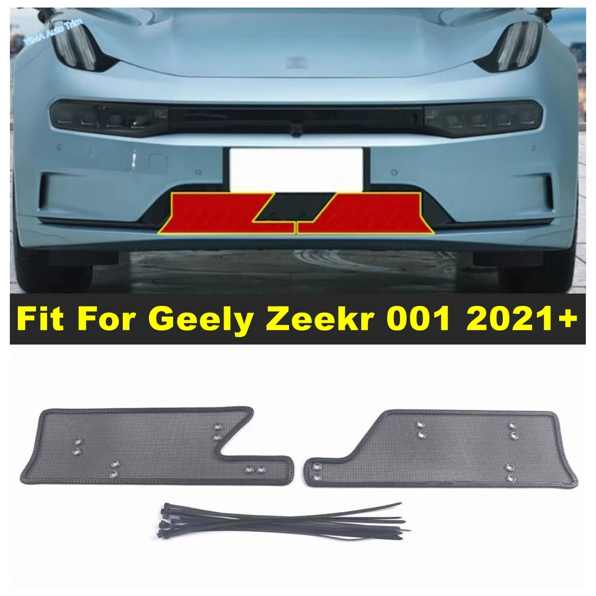 

For Geely Zeekr 001 2021 - 2023 Car Front Grille Insect Net Cover Screening Mesh Insect-Proof Exterior Protection Accessories