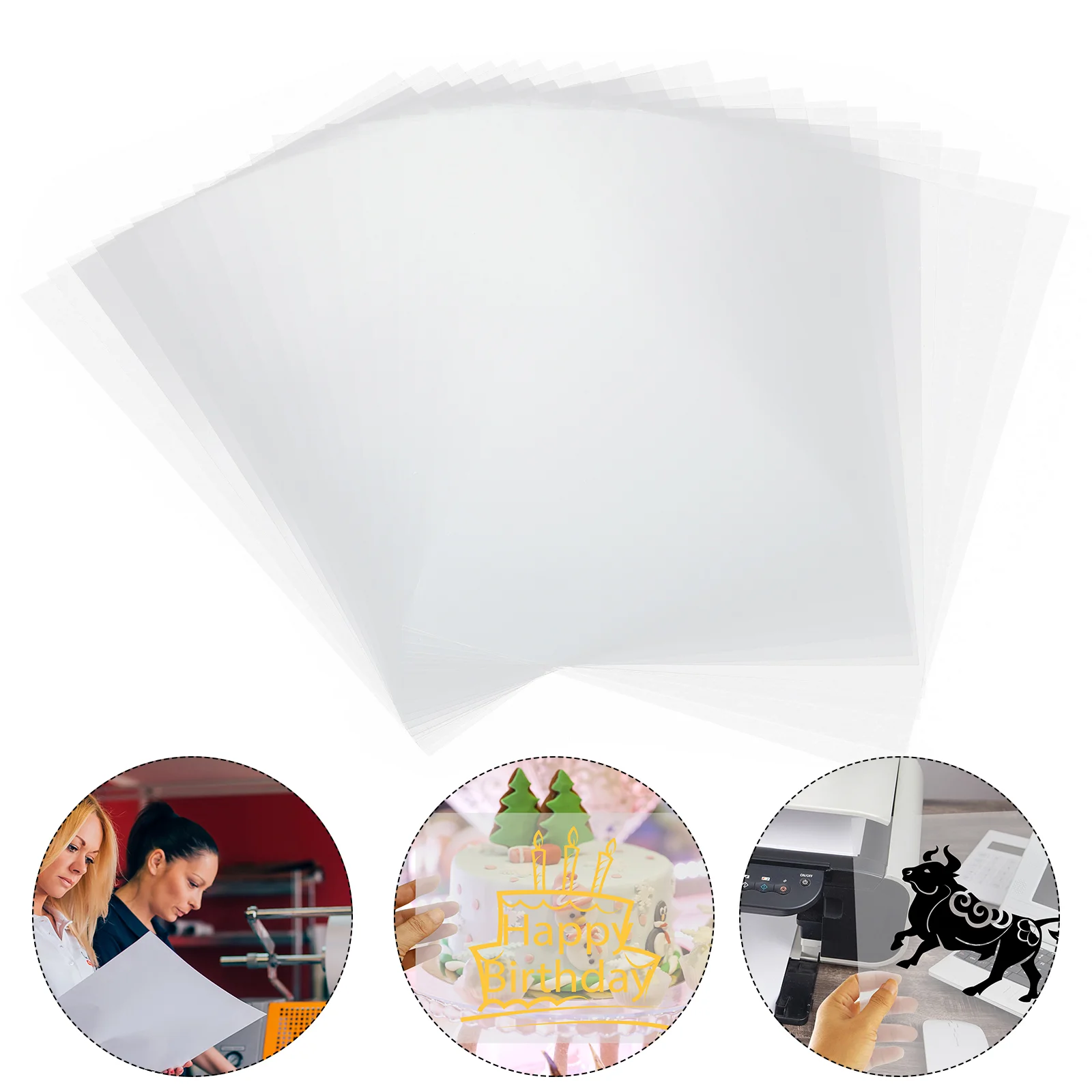 

20 Pcs Film Printing Photographic Ink-jet Sheet Transparency Transparent PET The Paper