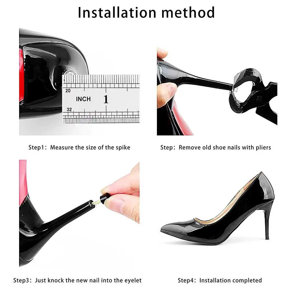 Shoe Heel Repair Tips 10pcs Women Shoes High Heel Repair Tips Pins Heel Stoppers Protect Dowel Lifts Replacement For High Tips Taps