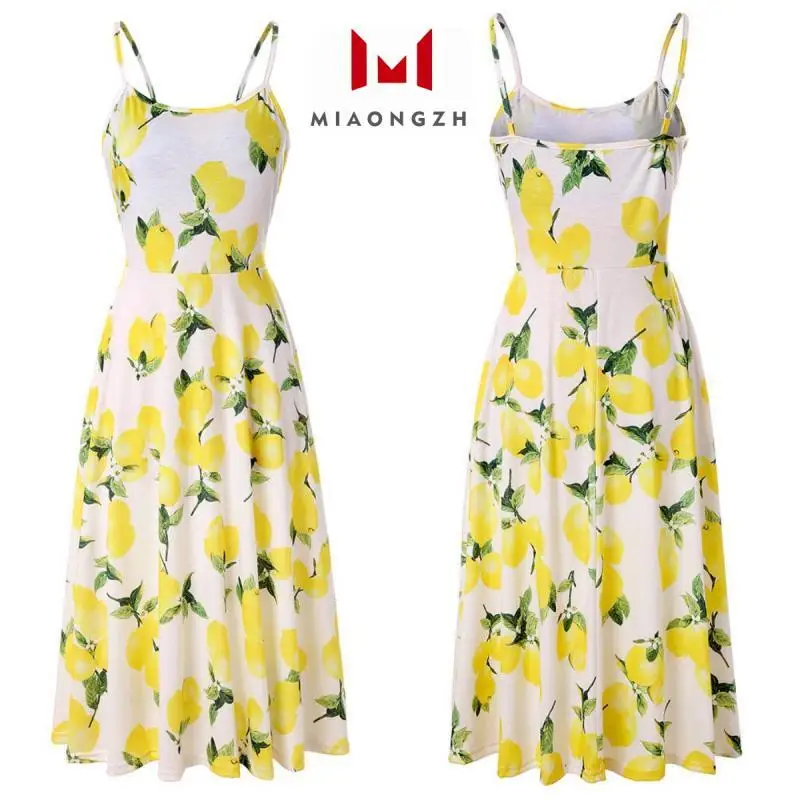 

Loose Sexy Print Sling Dresses Women's Sleeveless Summer Floral A-LINE Elegant Backless Casual Party Dress Female Fashion 2023