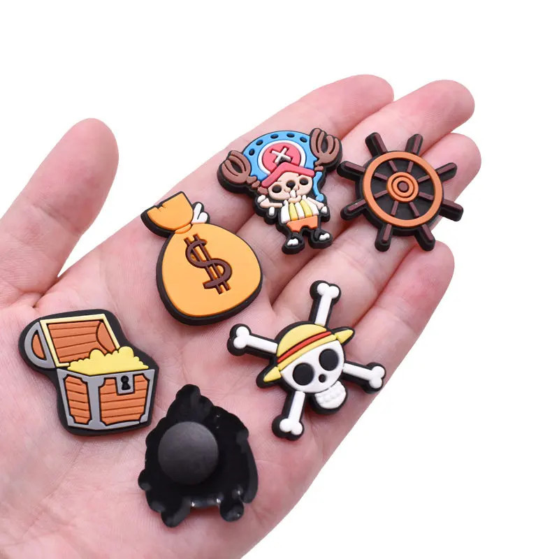 1pcs Sale One Piece Anime Character Q Version Cute Cartoon Shoe Buckle Croc  Charms Accessories Decoration Kids X-mas Party Gifts