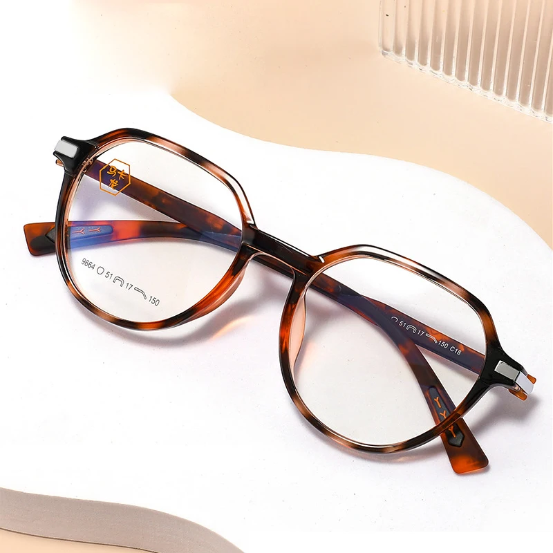 

Comfortable Optical Prescription Frames Man Woman New Fashion Vintage Round Eyeglasses Ultra light TR90 Spectacle 9664