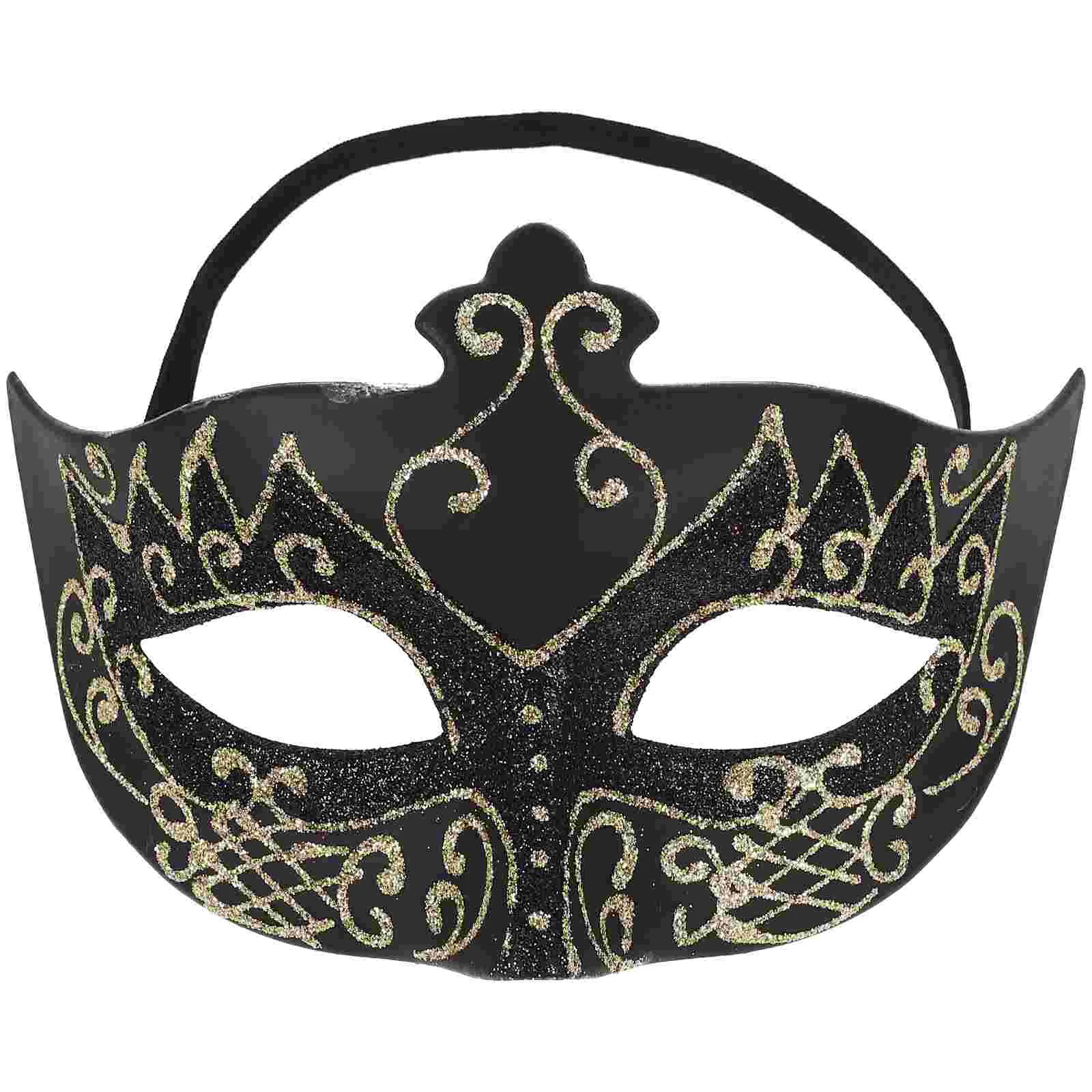 

Men's Painted Masquerade Mask Halloween Party Black Mardi Gras Costume Acccessory Masquerade Carnival Makeup Props