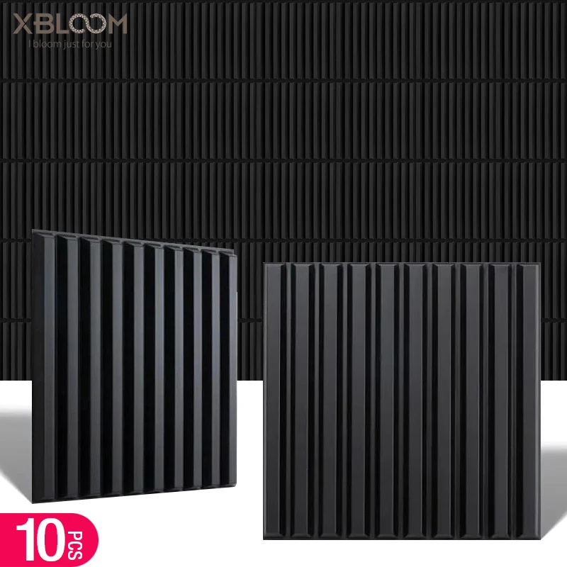 แผ่นผนัง 3 มิติ 10 ชิ้น ขนาด 30x30 ซม. ลายโมเสคสีทอง สำหรับตกแต่งผนังภายในห้องนั่งเล่น ห้องนอน โรงแรม ออฟฟิศ เกมอีสปอร์ต สติ๊กเกอร์ติดผนัง 3 มิติ 1