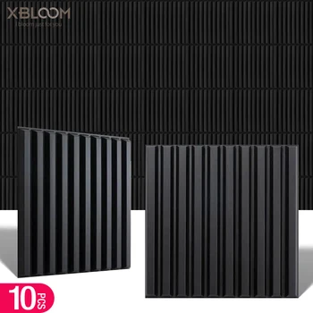 แผ่นผนัง 3 มิติ 10 ชิ้น ขนาด 30x30 ซม. ลายโมเสคสีทอง สำหรับตกแต่งผนังภายในห้องนั่งเล่น ห้องนอน โรงแรม ออฟฟิศ เกมอีสปอร์ต สติ๊กเกอร์ติดผนัง 3 มิติ 1