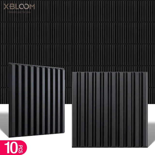 แผ่นผนัง 3 มิติ 10 ชิ้น ขนาด 30x30 ซม. ลายโมเสคสีทอง สำหรับตกแต่งผนังภายในห้องนั่งเล่น ห้องนอน โรงแรม ออฟฟิศ เกมอีสปอร์ต สติ๊กเกอร์ติดผนัง 3 มิติ 1