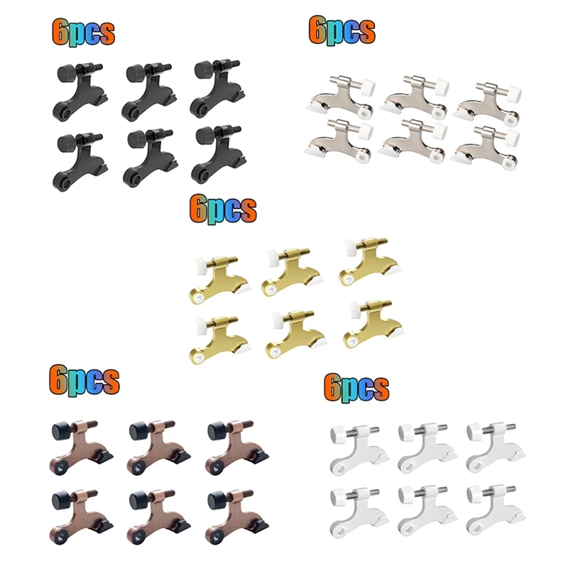 

6Pcs Hinge Pin Door Stopper Adjustable Heavy Duty Hinge With Rubber Bumper To Reduce Potential Damage Wall Dents
