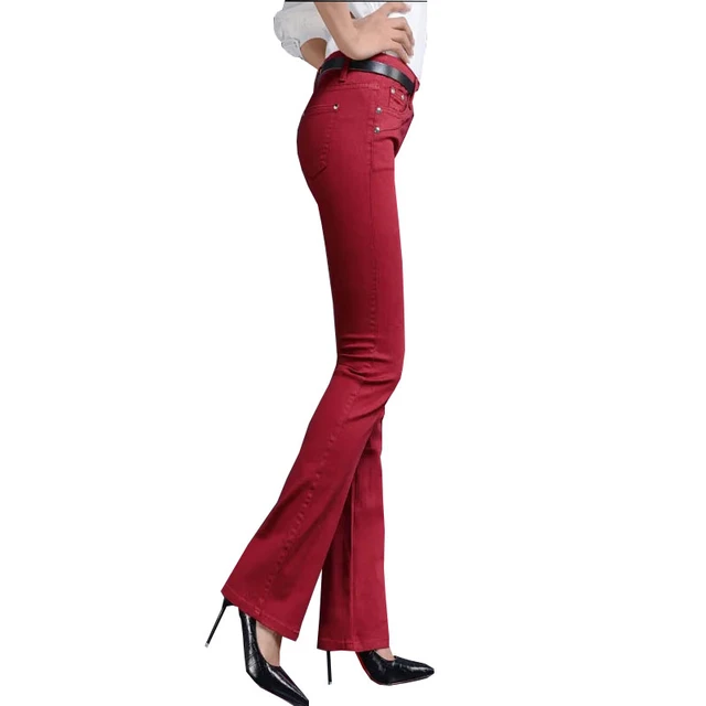New Korean Fashion High Waisted Jeans Woman Casual Streetwear Lim-Fit Denim  Trousers Female Girls Vintage Bell-bottoms 2 - AliExpress