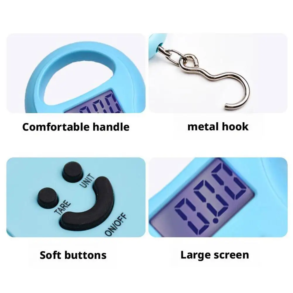 50kg X 10g Mini Digital Scale For Fishing Luggage Travel Weighting Steelyard Hanging Electronic Hook Scale Kitchen Weight Tool