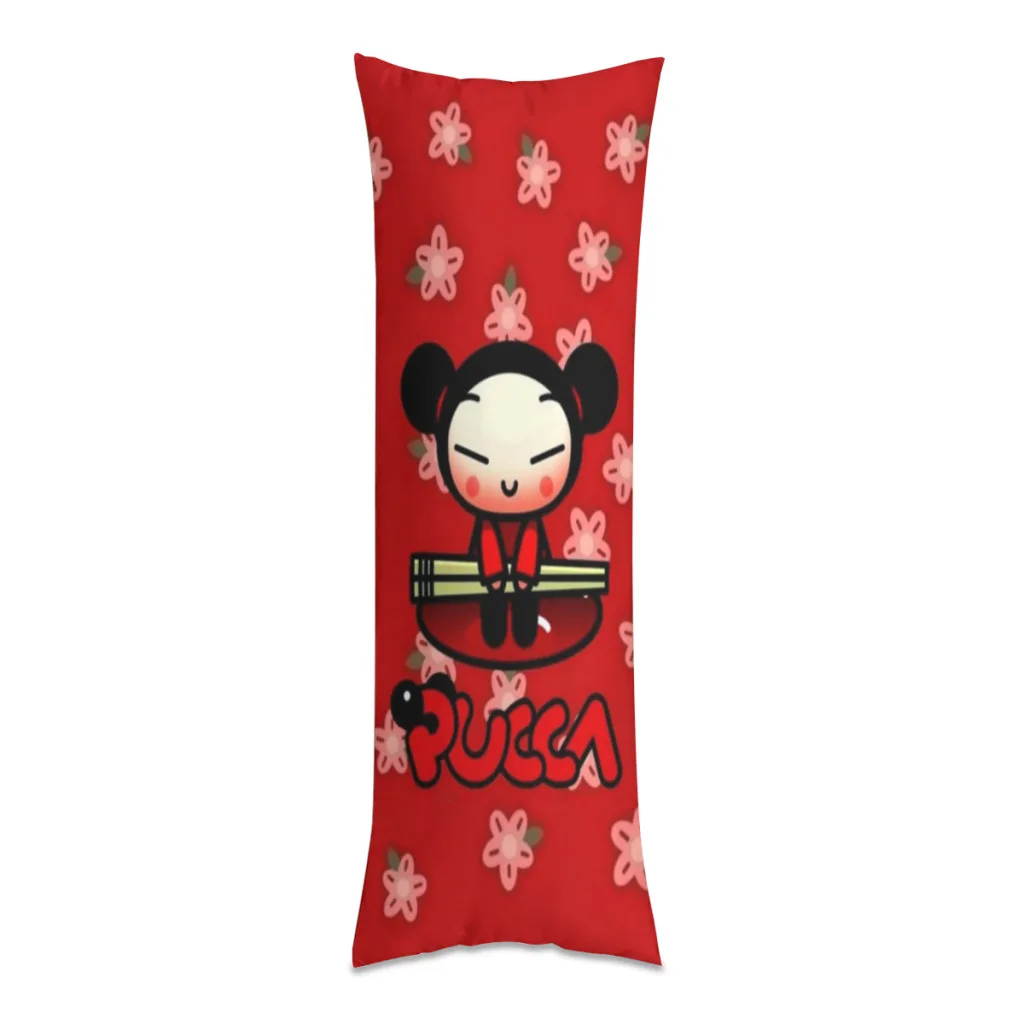 

Симпатичная мультяшная длинная подушка Pucca Garu, Женская подушка для дома, спальни, гостиной, дивана, наволочка из персиковой кожи