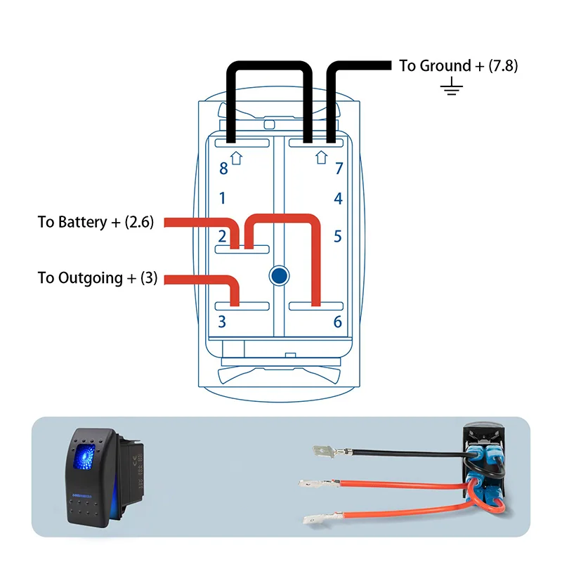 Interruttore A Bilanciere KCD1 10A 12V 220V Con Luce LED Per Auto E Barca Interruttore Rotondo Onoff~p137237690 - Foto 5