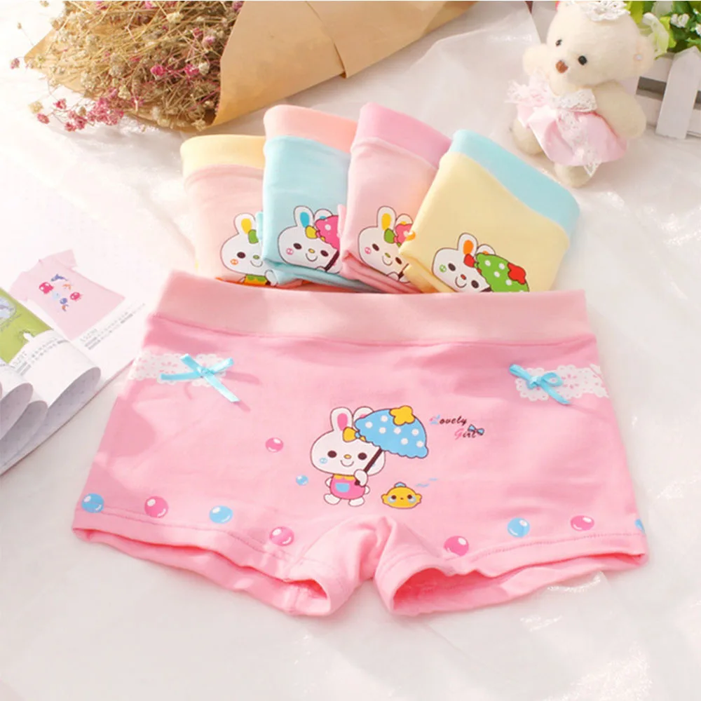 

5pcs a lot/Kids Underpants Girls Cotton Boxers Little Girls Cartoon Animal Pattern Boxers