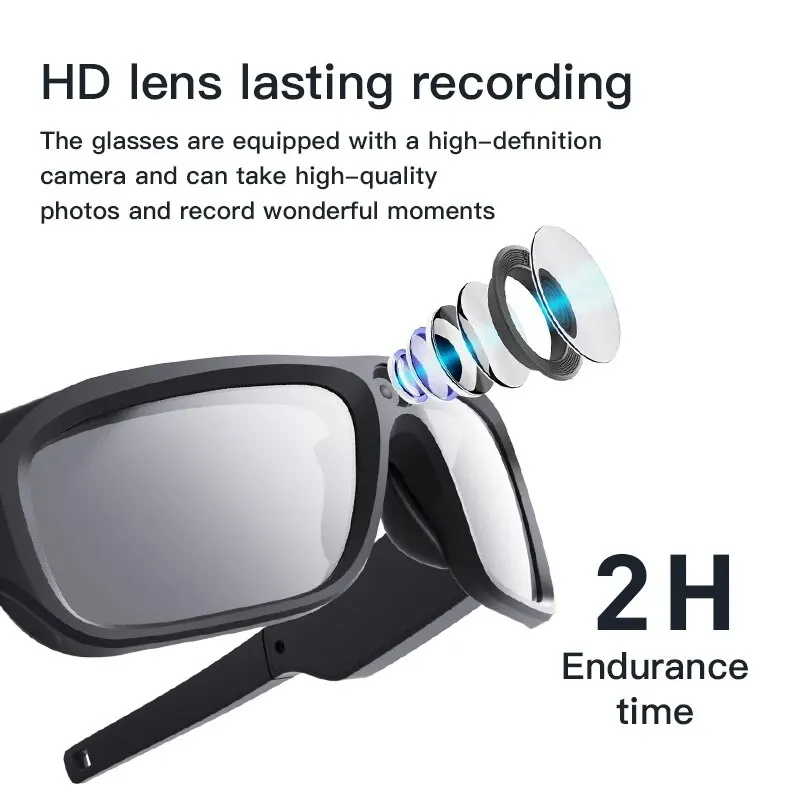 4K Camera Glasses, Video Glasses, Bike Surveillance Video Recorder Action Cam Sunglasses Outdoor Sports Camcorder Ultra-clear 2