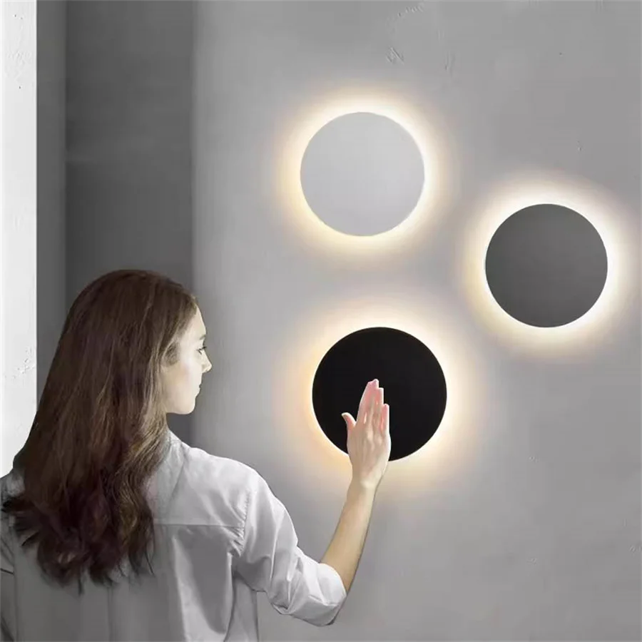 

Modern Round LED Wall Lamp Creative Art Bedside Bedroom Staircase Corridor Aisle Wall Light Bedroom Sofa Background Wall Sconce
