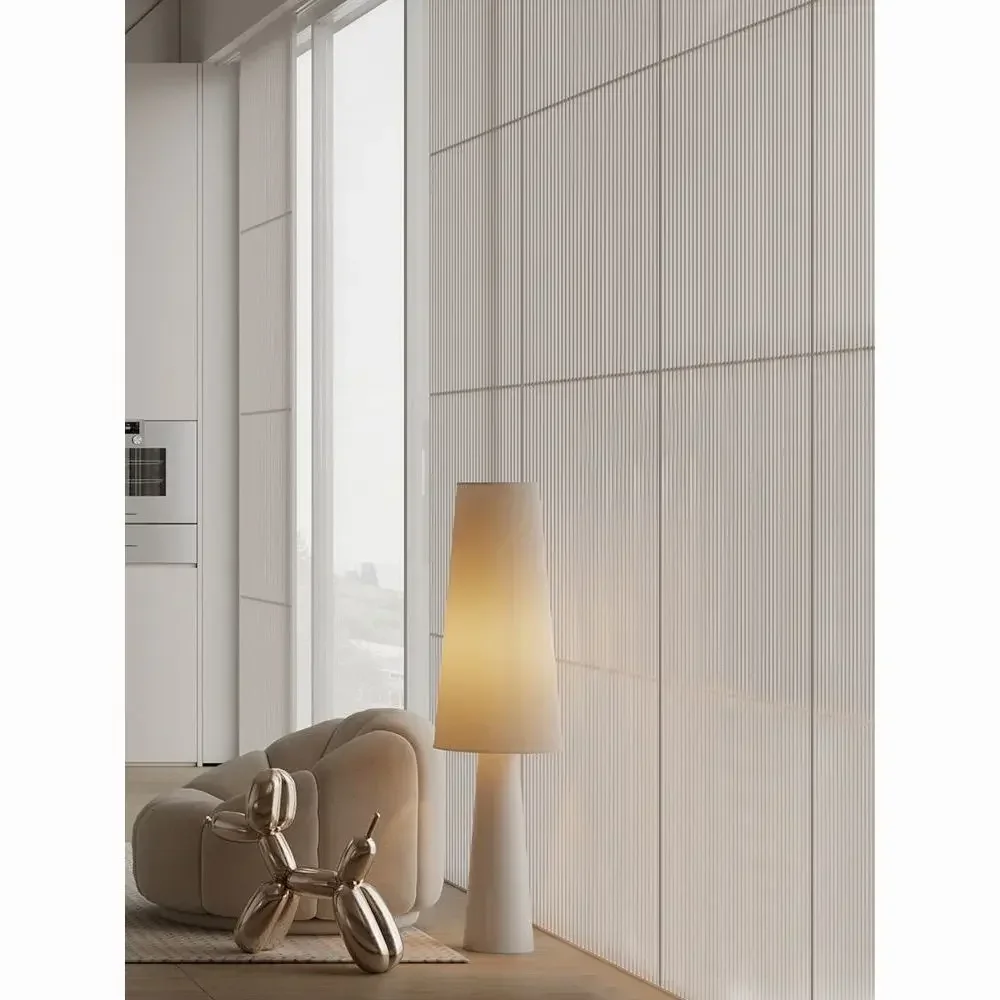 Nordic Minimalist Floor Lamp Wabi-Sabi Art Fabric Lampshade Fixture Living Room Sofa Corner Bedroom Bedside Decor Standing Light