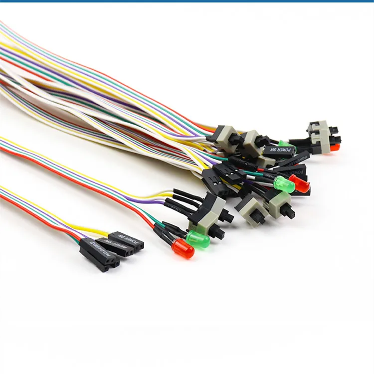 68CM Slim ATX PC Compute Motherboard Power Cable Original On/Off/Reset with LED Light PC Power Reset Switch Push Button Switch