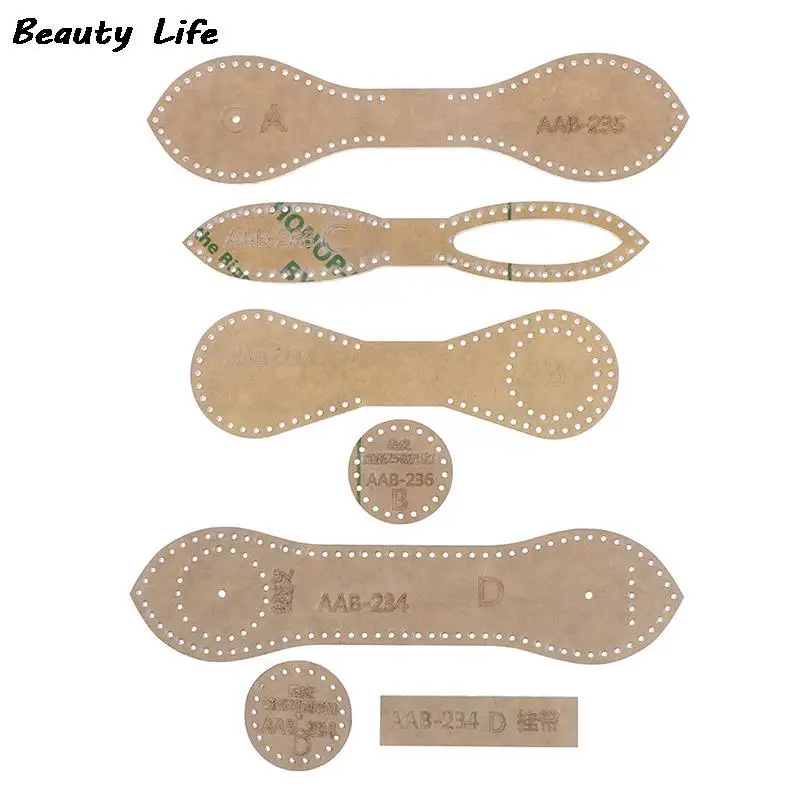 Leather craft tool kit 1set Leather craft acrylic bag wallet corner decoration pattern stencil template sewing tools
