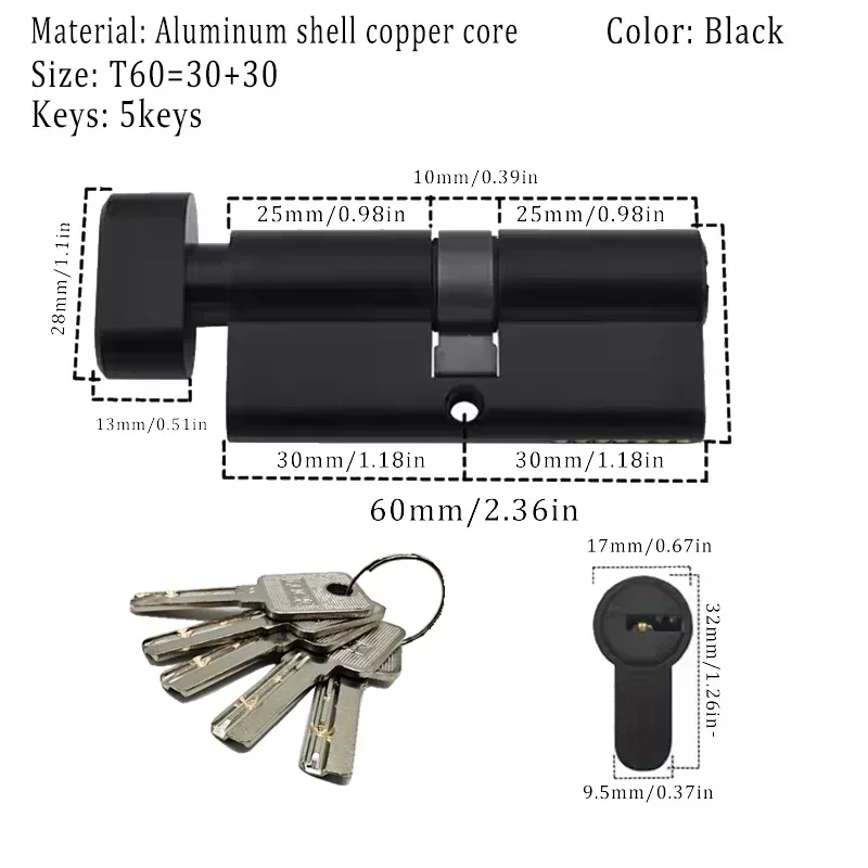 European Standard Lock Cilindro Indoor and Outdoor Anti theft Full Pass Door Locks Household Lock цилиндр дверного замка 5keys door lock cylinder