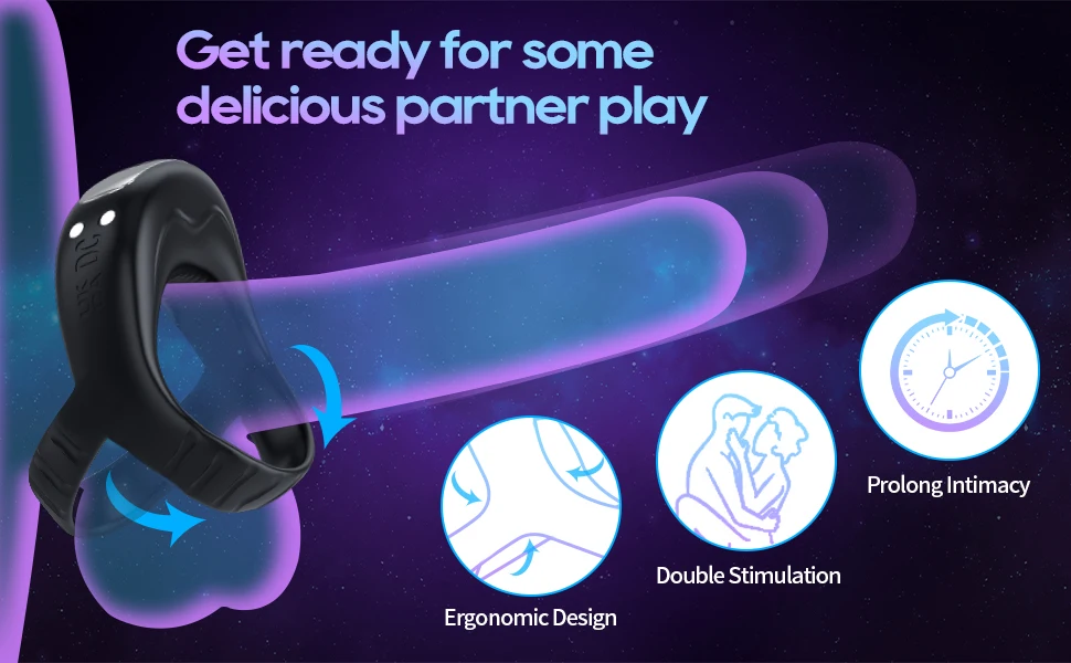 Custom APP Remote Control Vibrator Cockring Penis Cock Ring for Man Delay Ejaculation Vibrating Ring Erection Adults Sex Toy for Couple S0f343ebf3ece4dafbfe7856b1d174c46y