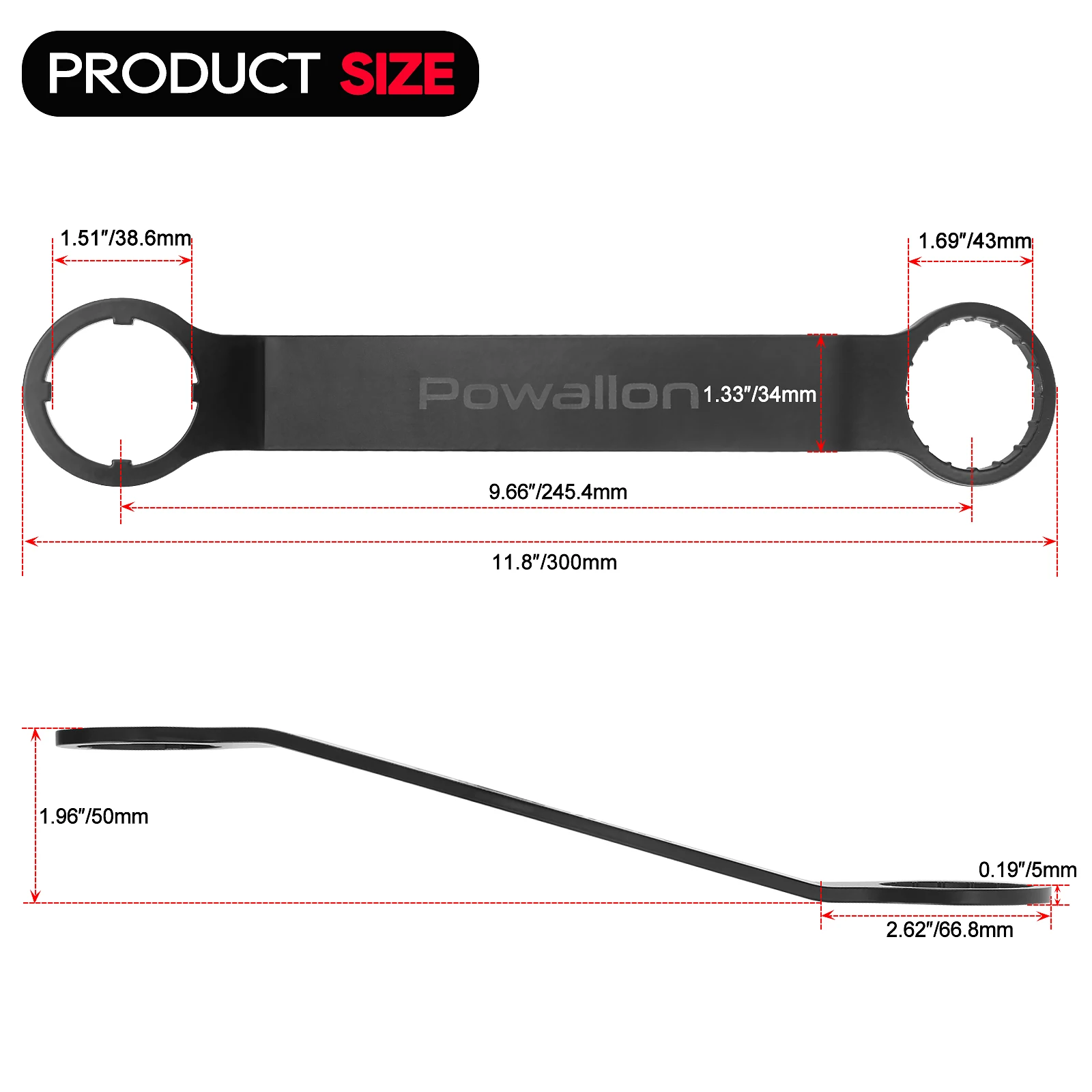 Powallon PRO BAFANG TONGSHENG Mid-drive Motor Installation Tool Wrench electric bike conversion kit electric bike accessories-BB Threaded Center Axle Tool