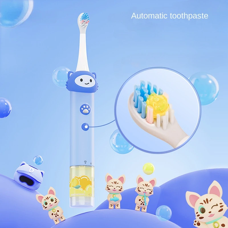 

Home, outdoor, Kids electric toothbrush 3-6-12 years old automatic capsule toothpaste Baby soft hair new products