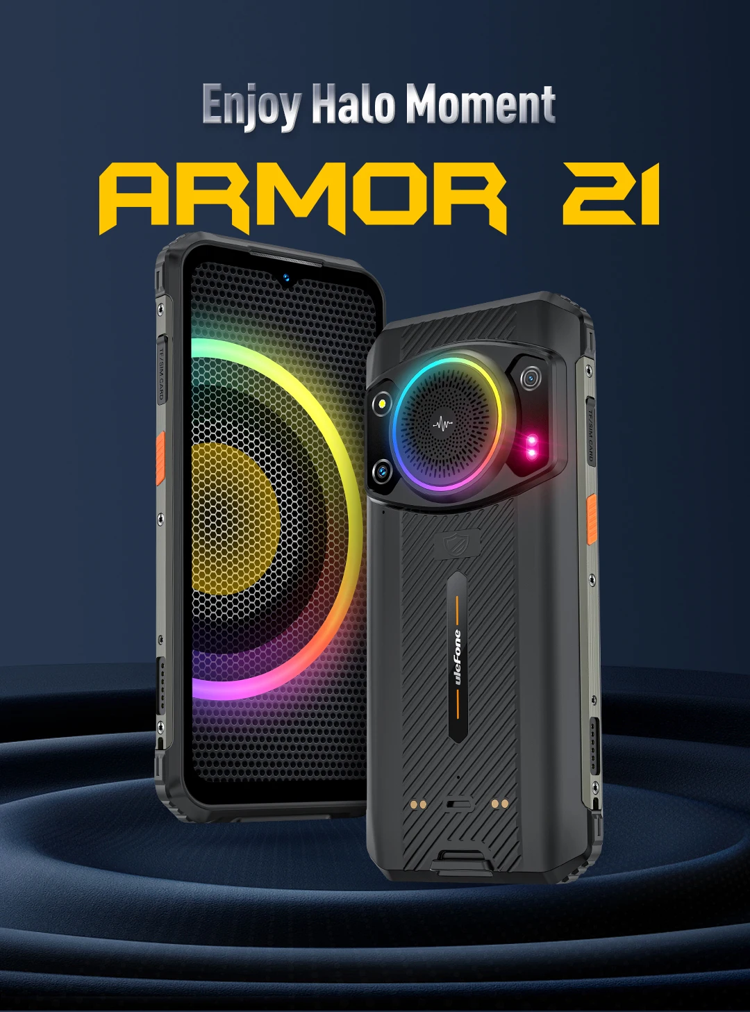 Ulefone Armor 21 16GB RAM 256GB ROM ,Android15 Helio G99 6nm, 64MP Camera,24MP Night Vision Camera ,9600mAh.6.58"120Hz.NFC