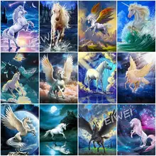 5D Diy Diamond Painting Mythical Animals Horse Unicorn Mosaic Diamond Embroidery Rhinestone Cross Stitch Kits Home Decoration