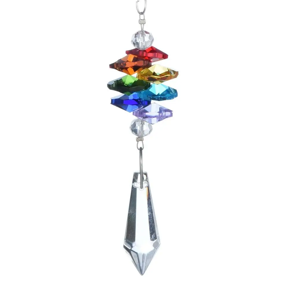 Hanging Crystal Wind Chimes Fairy Butterflies Sun Catcher Window Drop Bell Stained Glass Aesthetic Landscape Room Pendant Decor