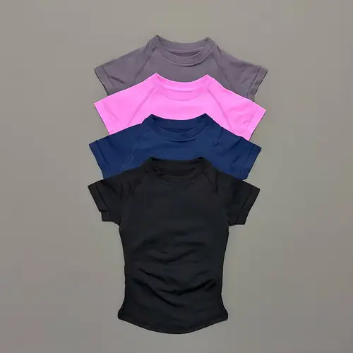 HISTELLO Sport Short Sleeve Top Seamless Yoga Leotard Clothing Women Running Sports T Shirt Workout Shirts Fitness Sports Vest - Image 3
