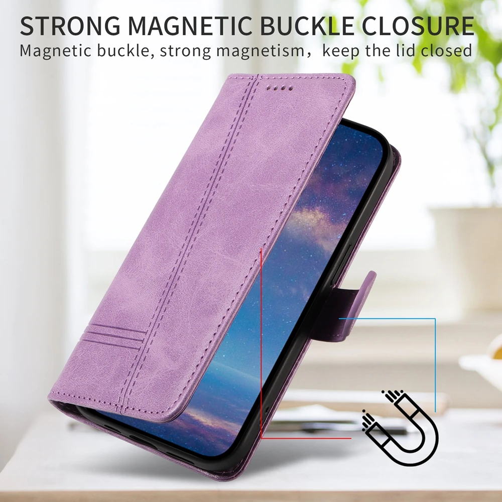 Premium Magnetic Flip Leather Wallet Case with Card Slots