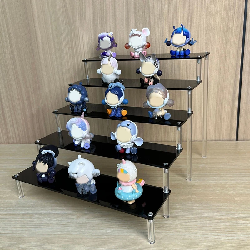Black Acrylic Shelf Display Stand Perfume Cupcake Stand Figures Toys Desserts Holder Collection Cosmetic Shelves Organizers 4