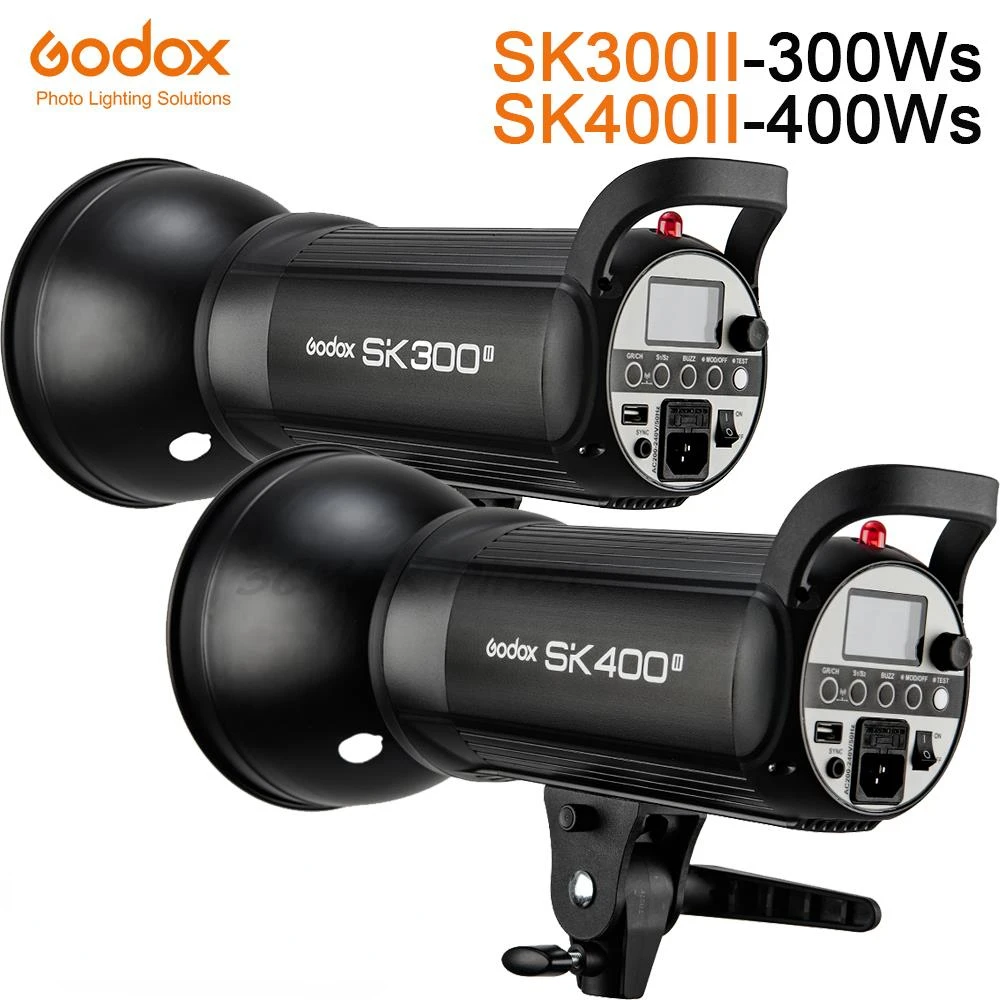 

Профессиональная студийная стробоскопическая вспышка Godox SK300II 300Ws SK400II 400Ws, встроенная беспроводная 2,4G система X, обновление SK400 для съемки