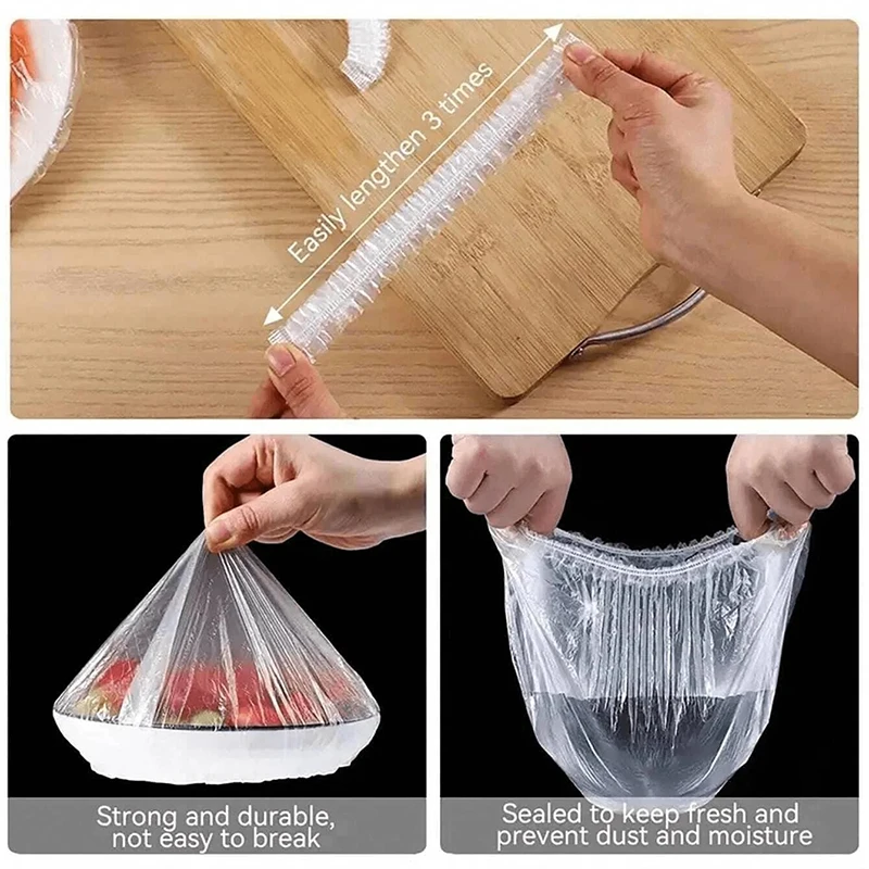 Reusable Elastic Food Bowl Covers - 100 Pack, Fresh-Keeping and Dustproof Kitchen Lids