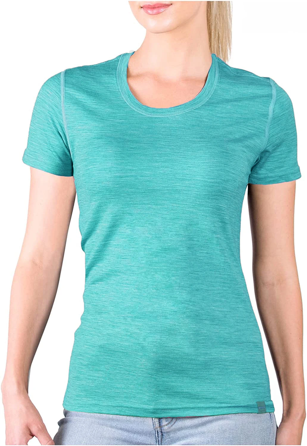 T-Shirt für Damen aus 100 % Merinowolle, leichtes Merino-Basisschicht-T-Shirt, kurzärmelig, atmungsaktiv, USA-Größe 144_voghion.com