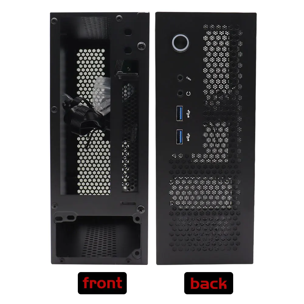 HTPC Computer Case Mini ITX Gaming PC Chassis Desktop Chassis USB3.0 Computer Case Home Black and Silver pc case pc chassis computer chassis frame mini itx desktop case