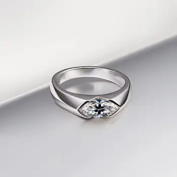 Olive Moissanite Wedding Ring Women GRA Certificate 1ct 5x8MM Laboratory Diamond Rings Jewelry 18K Gold Plated S925 Silver 4