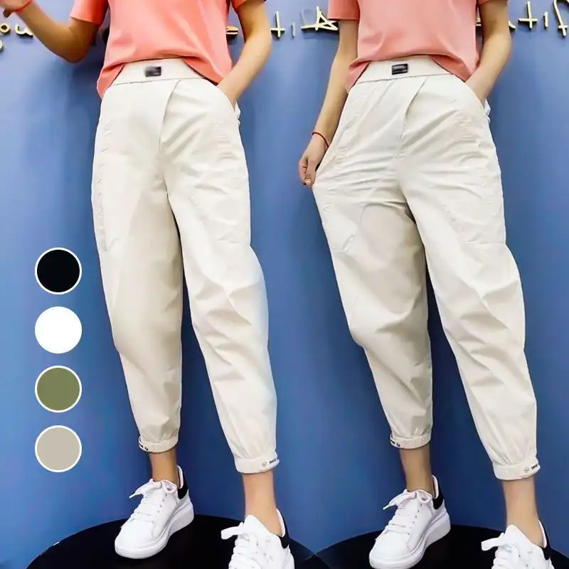 

Women’s Casual Loose Cropped Jogger Pants Women'S Pants Korean Fashion Sports Pants Oversize Sweat Pants Joggers Sweatpants